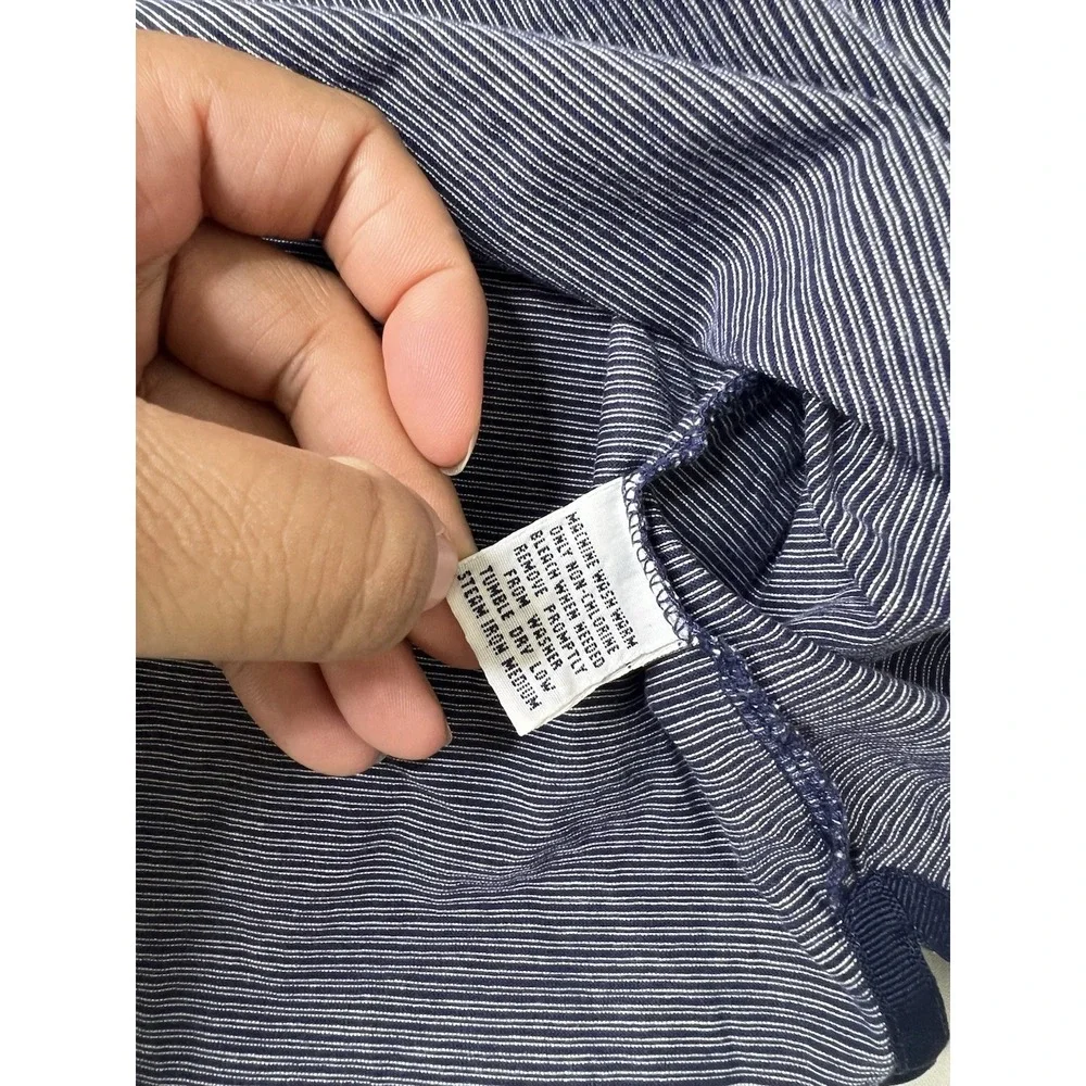 POLO GOLF RALPH LAUREN Mens XL Striped‎ Navy Blue Pima Cotton Polo Shirt